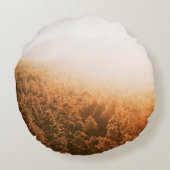 森の上の金色の太陽 ラウンドクッション (裏面)