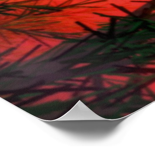 森の上のUFO ポスター (角)