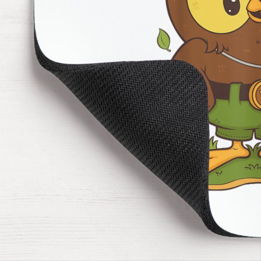 森の与え中蔵の日の木こりのフクロウ マウスパッド (コーナー)