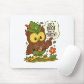 森の与え中蔵の日の木こりのフクロウ マウスパッド (マウス)