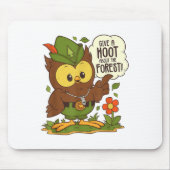 森の与え中蔵の日の木こりのフクロウ マウスパッド (正面)
