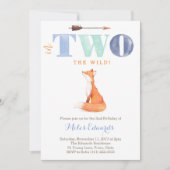 森の中だ！ワイルドキツネ第2回Birthday for Boy 招待状 (正面)