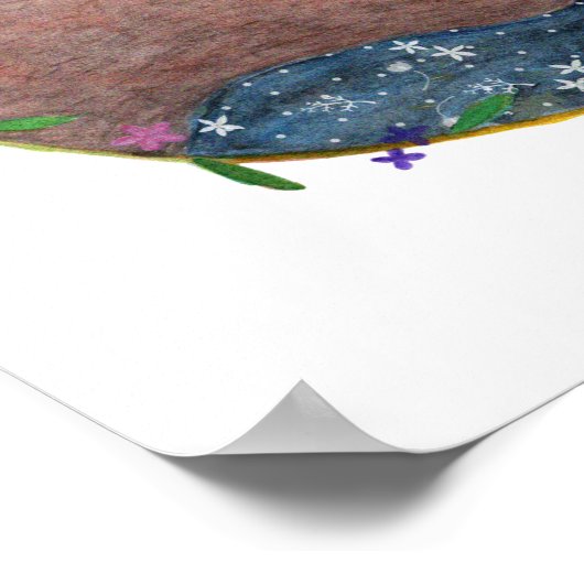 森の中でクマとバニーがお互いを見つけるミカアート ポスター (角)