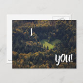 森の中でハートの形をしたカードが好き ポストカード (正面/裏面)