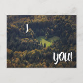 森の中でハートの形をしたカードが好き ポストカード (正面)