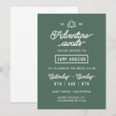 森の中でバチェロレッテパーティーウィークエンドキャンプ 招待状 (正面/裏面)