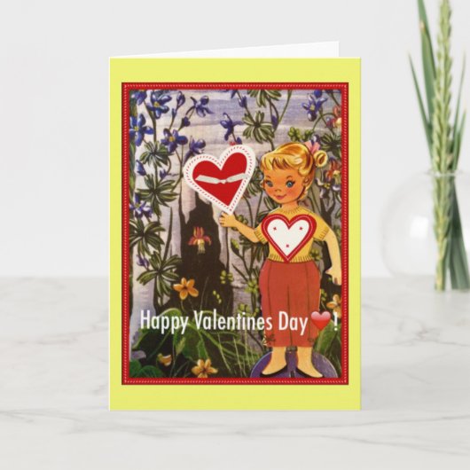 森の中でバレンタインデーを祝う シーズンカード (正面)