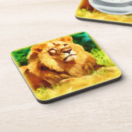 森の中でライオンの王。買今 コースター (左側)