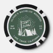 森の中でレトロな独身パーティーウィークエンド | 緑 ポーカーチップ (裏面)