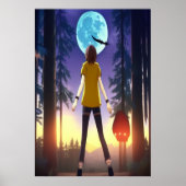 森の中で一人で | AIアートポスター ポスター (正面)