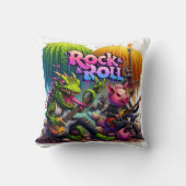 森の中で動物のキャラクターを持つ岩のミュージシャン クッション (正面)