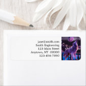 森の中で吠える灰色の狼 ラベル (インサイチュ)