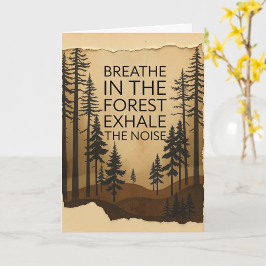 森の中で呼吸 – 勇気付けられるの隆起 カード (黄色い花)