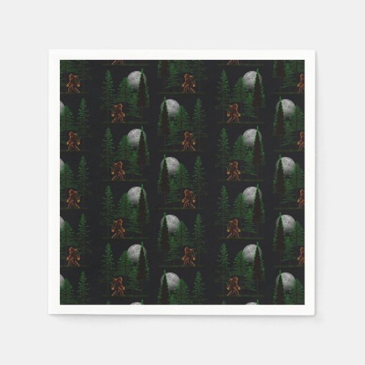 森の中で大きな足を隠して探す スタンダードカクテルナプキン (正面)