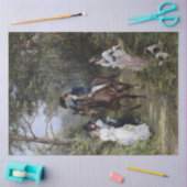 森の中で女性に会う騎馬紳士 薄葉紙 (クラフト)