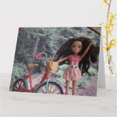 森の中で妹と会う カード (黄色い花)