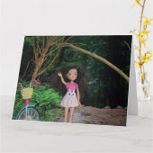 森の中で妹と会う カード (黄色い花)