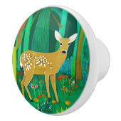 森の中で子鹿が見つかったファンタジー セラミックノブ (右)