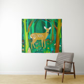 森の中で子鹿が見つかったファンタジー タペストリー (インサイチュ(横))