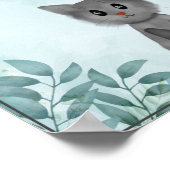 森の中で愛らしい灰色の猫のポスター子供へ ポスター (角)