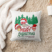 森の中で楽しいクリスマスキノコ クッション (ブランケット)
