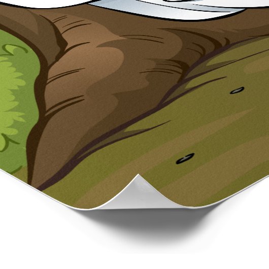 森の中で熊が糞をする ポスター (角)