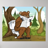 森の中で熊が糞をする ポスター (正面)