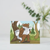 森の中で熊が糞をする ポストカード (スタンド正面)