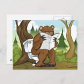森の中で熊が糞をする ポストカード (正面/裏面)