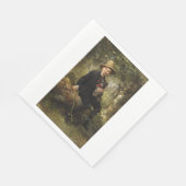 森の中で犬を飼っている少年のポートレート(クナウス) スタンダードランチョンナプキン (角)