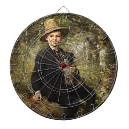 森の中で犬を飼っている少年のポートレート（クナウス） ダーツボード