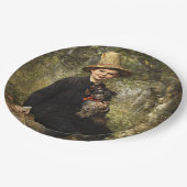 森の中で犬を飼っている少年のポートレート(クナウス) ペーパープレート (アングル)