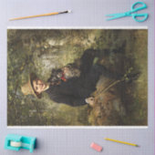 森の中で犬を飼っている少年のポートレート（クナウス） 薄葉紙 (クラフト)