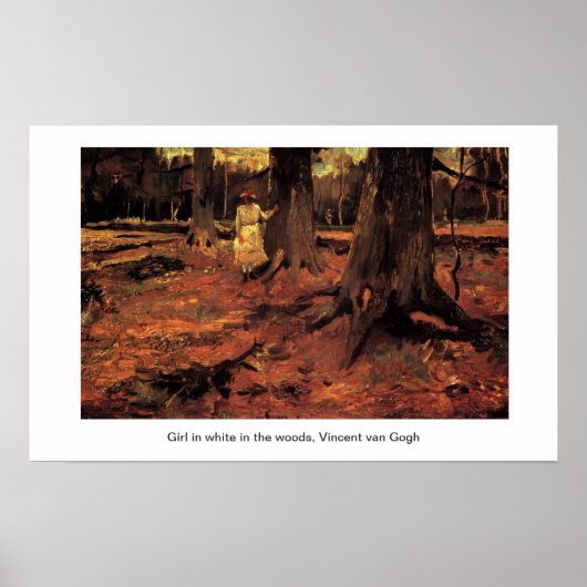 森の中で白い女の子,ビンセント・ヴァン・ゴッホ ポスター (正面)