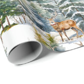 森の中で眠っているサンタのトナカイ ラッピングペーパー (ロールコーナー)