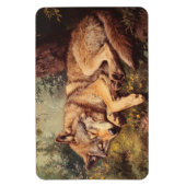 森の中で眠っている狼 マグネット (縦)