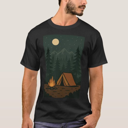 森の中で迷子になろう | キャンプTシャツ | 広告 Tシャツ (正面)
