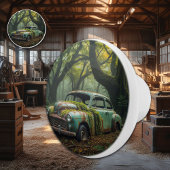 森の中で錆び捨てられたヴィンテージカー セラミックノブ