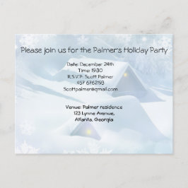 森の中で雪が屋根を乗り越えた インビテーションポストカード