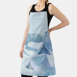 森の中で雪が屋根を乗り越えた エプロン