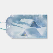 森の中で雪が屋根を乗り越えた ギフトタグ (裏面横)