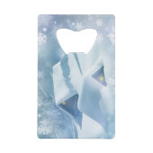 森の中で雪が屋根を乗り越えた クレジットカード栓抜き (正面)