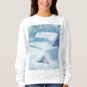 森の中で雪が屋根を乗り越えた スウェットシャツ (正面)