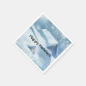 森の中で雪が屋根を乗り越えた スタンダードカクテルナプキン (角)