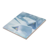 森の中で雪が屋根を乗り越えた タイル (側面)