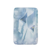 森の中で雪が屋根を乗り越えた バスマット (正面縦)