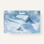 森の中で雪が屋根を乗り越えた バッジ (裏面)