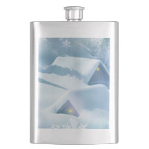 森の中で雪が屋根を乗り越えた