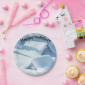 森の中で雪が屋根を乗り越えた ペーパープレート (パーティー)