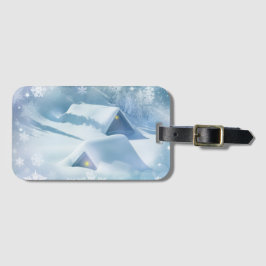 森の中で雪が屋根を乗り越えた ラゲッジタグ